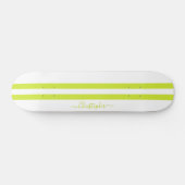 Skateboard Moderne Lime Green White Racing Grilles Monogramme (Horz)