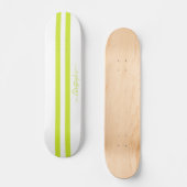 Skateboard Moderne Lime Green White Racing Grilles Monogramme (Recto)