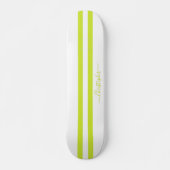 Skateboard Moderne Lime Green White Racing Grilles Monogramme (Devant)