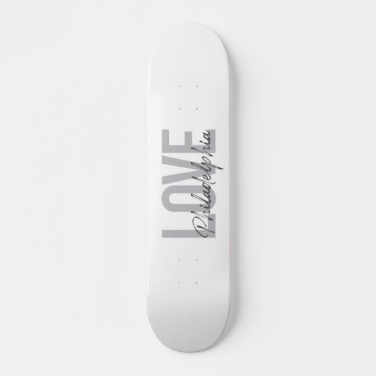 Skateboard Moderne, simple, cool, design Amour Philadelphie (Devant)