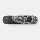 Skateboard Moitié Crâne gothique Texture Grunge Noir Et Blanc (Horz)