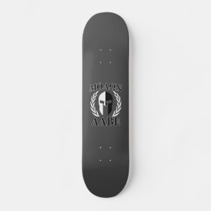 Skateboard Molon Labe Laurels en Masque Spartiate Noir & Blan