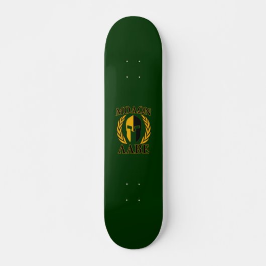 Skateboard Molon Labe Laurels Spartan Forest Décor vert (Devant)