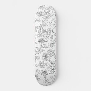 Skateboard Mon design de fleurs 3