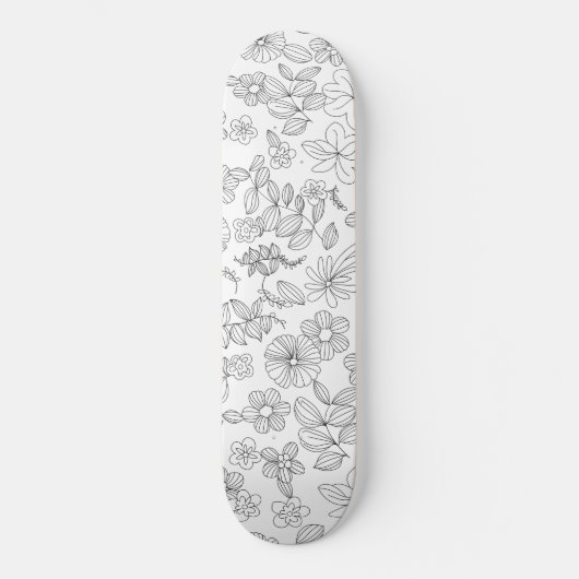 Skateboard Mon design de fleurs 3 (Recto)