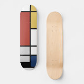 Skateboard Mondrian Peinture Rouge Plane Jaune Noir Gris Bleu (Recto)