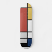 Skateboard Mondrian Peinture Rouge Plane Jaune Noir Gris Bleu (Recto)