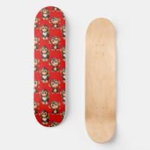 Skateboard Monkey Pattern Design Red (Recto)