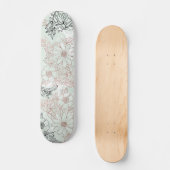 Skateboard Monnaie moderne Rose noir or marbre floral (Recto)