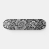 Skateboard Monochrome Vintage Floral Pattern (Horz)