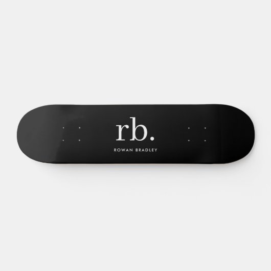 Skateboard Monogram Classic Elegant Minimum Black and White (Horz)
