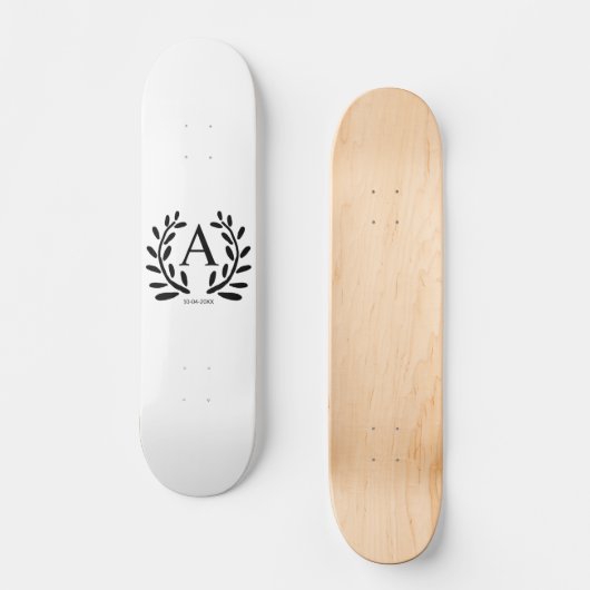 SKATEBOARD MONOGRAM GROOMSMAN AJOUTER ANNÉE DATE NOM DONS (Recto)