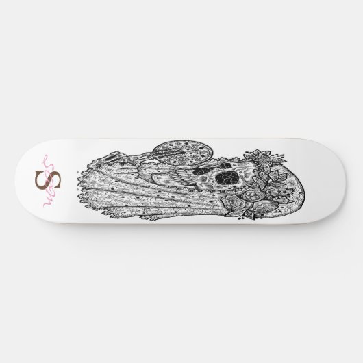 skateboard Monogram Pink LUCKY Skull (Horz)