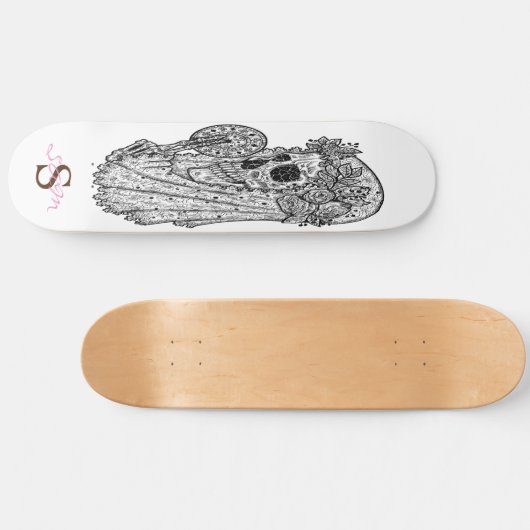 skateboard Monogram Pink LUCKY Skull (Horz)