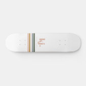 Skateboard Monogramme à rayures rétro chic (Horz)