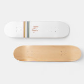 Skateboard Monogramme à rayures rétro chic (Horz)
