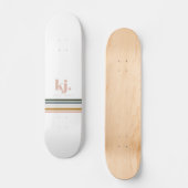 Skateboard Monogramme à rayures rétro chic (Recto)