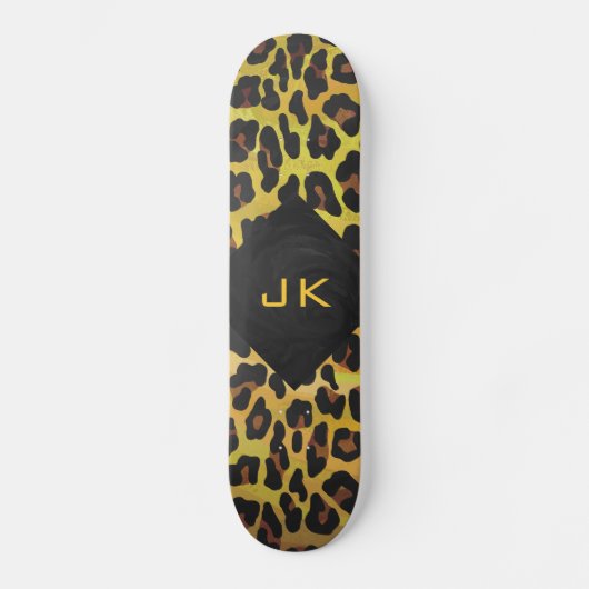Skateboard Monogramme avec léopard Brown et jaune (Recto)