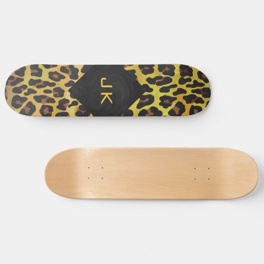 Skateboard Monogramme avec Léopard Brun et Jaune (Horz)