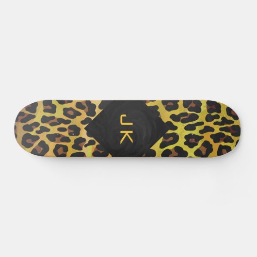 Skateboard Monogramme avec Léopard Brun et Jaune (Horz)