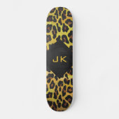 Skateboard Monogramme avec Léopard Brun et Jaune (Recto)