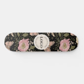 Skateboard Monogramme botanique Fleur sauvage moderne et tend (Horz)