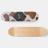 Skateboard Monogramme Brown et blanc de vache (Horz)