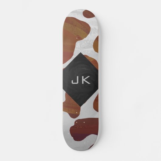 Skateboard Monogramme Brown et blanc de vache (Recto)