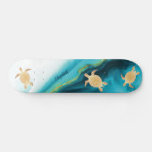 Skateboard Monogramme d'Agate d'Encre Turquoise Tribale de To (Horz)