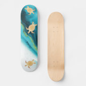 Skateboard Monogramme d'Agate d'Encre Turquoise Tribale de To (Recto)
