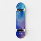 Skateboard Monogramme d'aqua bleu violet (Recto)