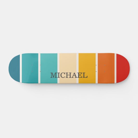 Skateboard Monogramme de bandes rétro (Horz)