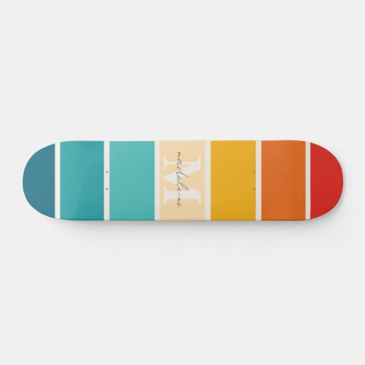 Skateboard Monogramme de bandes rétro (Horz)