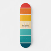 Skateboard Monogramme de bandes rétro (Devant)