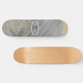 Skateboard Monogramme de mandala chic (Horz)