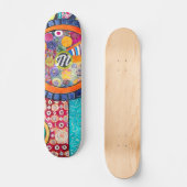 Skateboard Monogramme de Motif de Patchwork Abstrait moderne (Recto)
