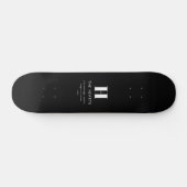 Skateboard Monogramme de nom et message moderne éditable | No (Horz)