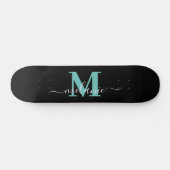 Skateboard Monogramme de nom personnalisé de script de fille (Horz)