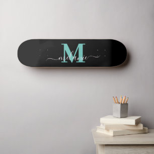 Skateboard Monogramme de nom personnalisé de script de fille