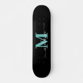Skateboard Monogramme de nom personnalisé de script de fille (Devant)
