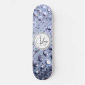 Skateboard Monogramme de perles bleues éblouissantes (Recto)