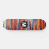 Skateboard Monogramme de texture de grain de bois de couleur  (Horz)