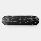 Skateboard Monogramme des mains crâniennes tendance noir blan (Horz)