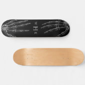Skateboard Monogramme des mains crâniennes tendance noir blan (Horz)
