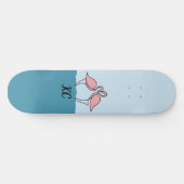 Skateboard Monogramme Deux Flamants roses roses sur la citati (Horz)