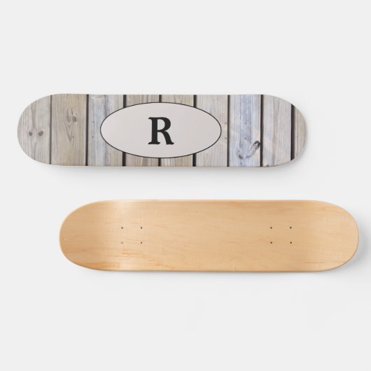 Skateboard Monogramme en bois patiné (Horz)