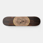 Skateboard Monogramme en bois rustique Nom de la famille pers (Horz)