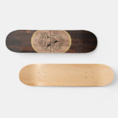 Skateboard Monogramme en bois rustique Nom de la famille pers (Horz)