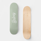 Skateboard Monogramme et nom personnalisés de Sage Vert moder (Recto)