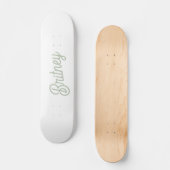 Skateboard Monogramme et nom personnalisés de Sage Vert moder (Recto)